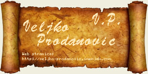 Veljko Prodanović vizit kartica